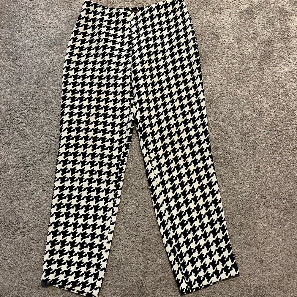 Adolfo Dominguez Black and White Houndstooth Pants